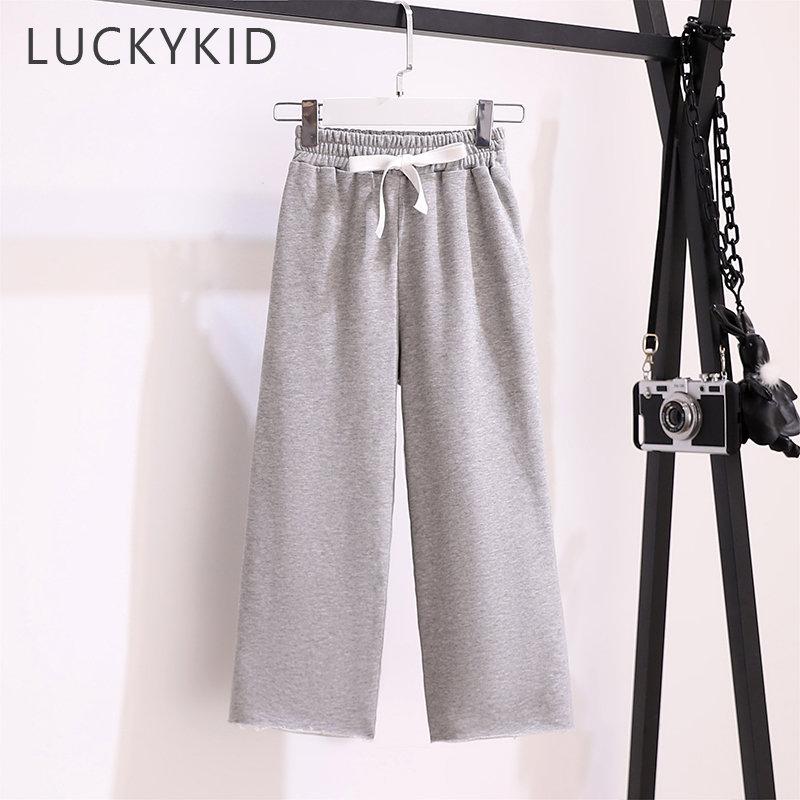 Baby Girls Cargo Pants for Teens Casual Solid Kids Cotton Trousers Children Wide Leg Pants Teen Girls Clothing for 3-16 Years