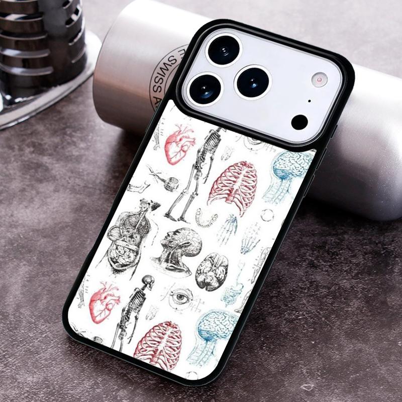 Medical Human Organs Brain Phone Case for iPhone 17 16 15 Pro Max Air 14 13 12 11 Plus Shockproof Capa Cover