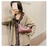 Trendy DIY Solid Color Single Shoulder Retro PU Women's Bag