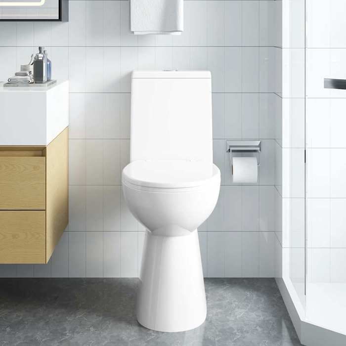 VidaXL Toilette Haute sans Bord avec Fermeture Douce Cuvette WC Siège de Toilette Salle de Bain Maison Intérieur 7 cm 145779