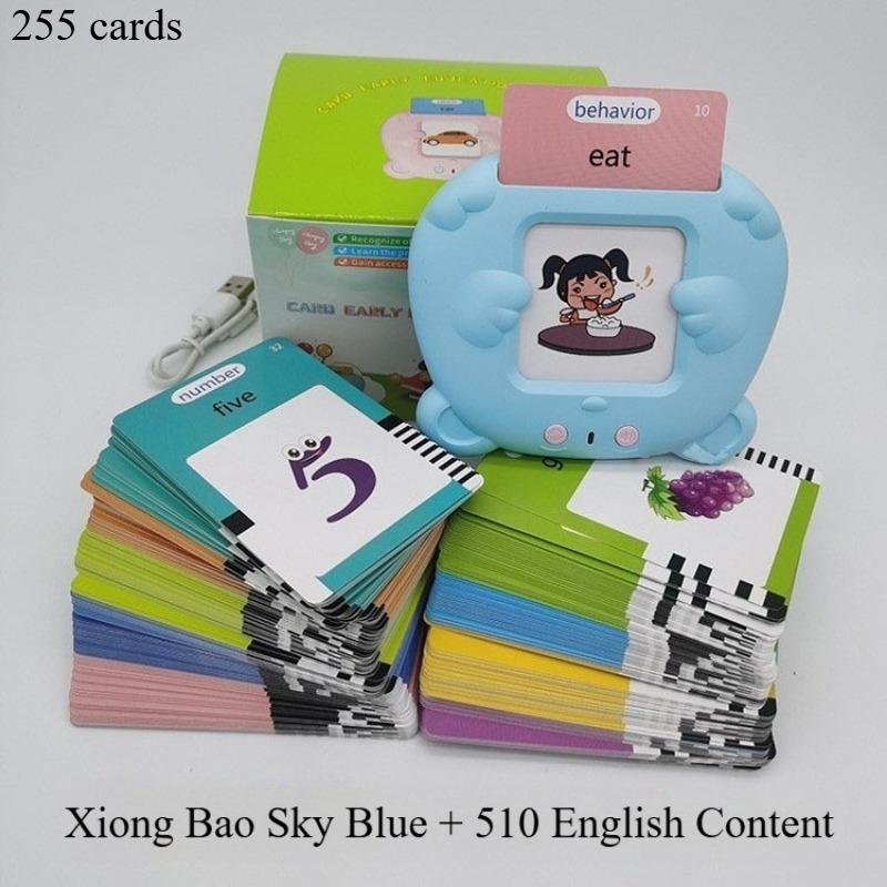 

1PACK children s early education card machine 1-6 year old baby educational toys Chinese and English enlightenment literacy card learning machine синий