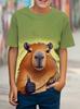 Cute Cartoon Capybara Graphic T Shirt Men Women 2025 Summer New Animal Capybara T-Shirts Casual Oversized Kids Boys Tees Tops