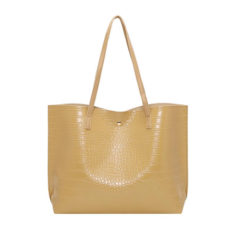 2023 Korean Style Trendy Crocodile Pattern Large Capacity Tote Bag for Women