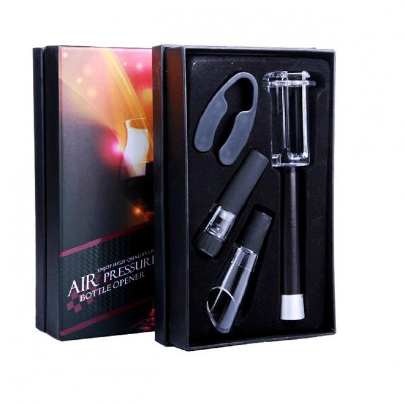 4Pcs/set Needle Air Pressure Red Wine Bottle Opener Wine Cork Pour Device Paper Cutter Wine Accessories Wine Set 4 Pieces Color Box Set