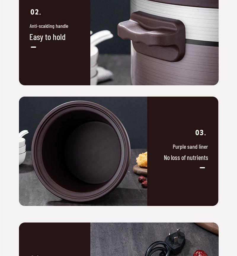Automatic Purple Clay Slow Cooker: Multi-Function Soup, Porridge & Baby Food Pot