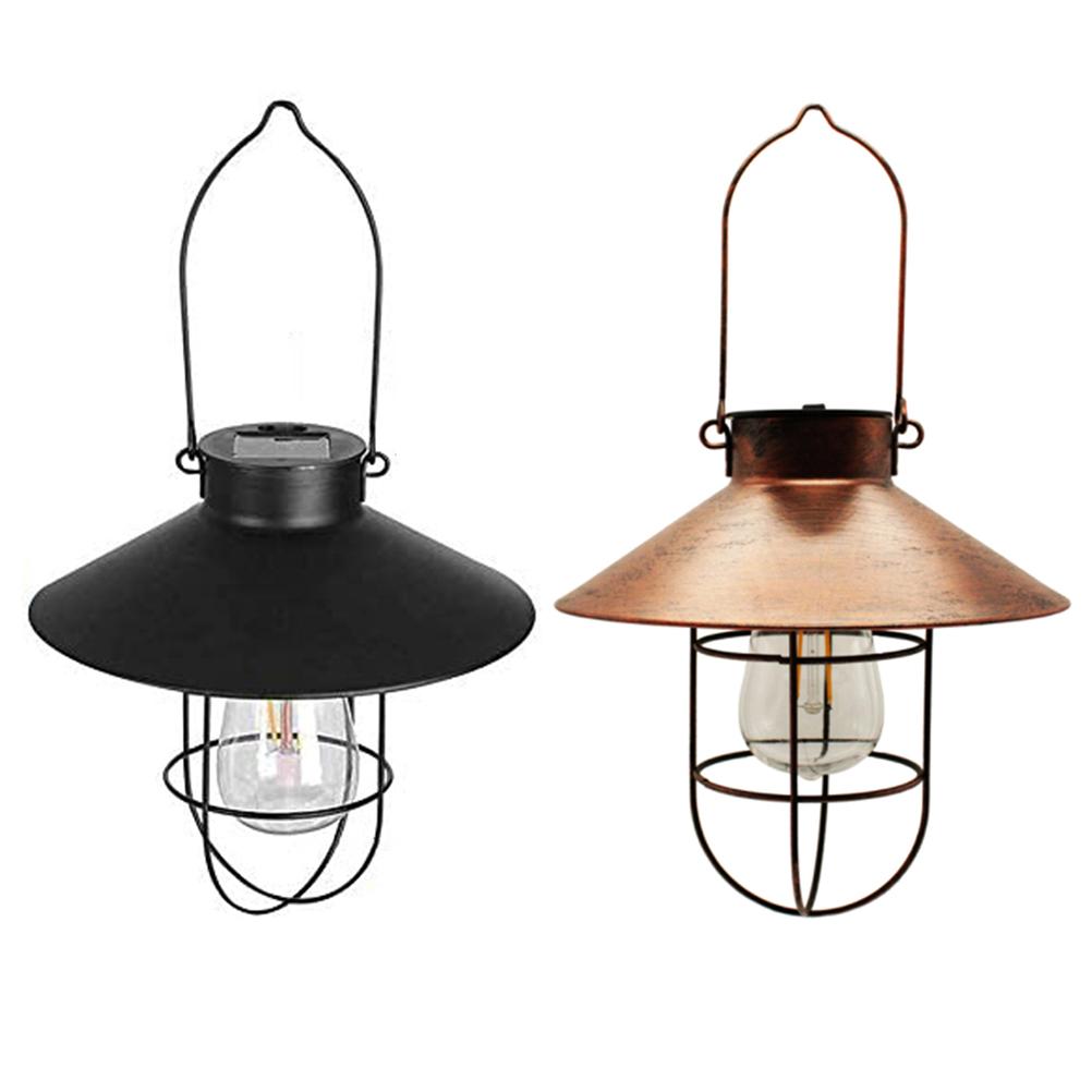 Outdoor Solar Hanging Lanterns Vintage Solar Garden Light with Warm LED Bulbs for Garden Yard Patio