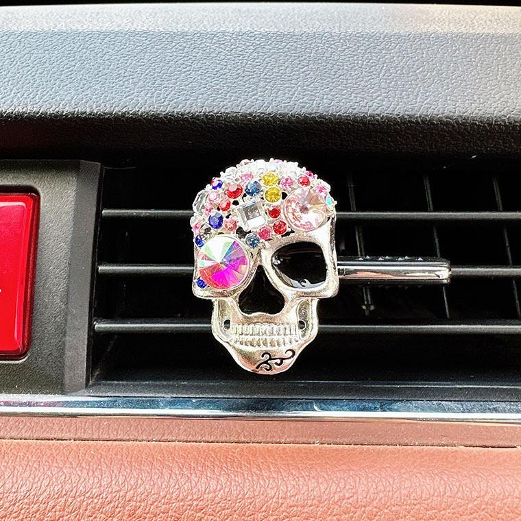 Skull Car Bat Perfume Clip Alloy Rhinestone Vent Air Freshener Car Interior
