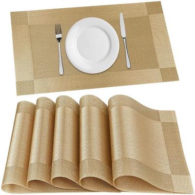 Tischsets Set mit 6 Esszimmer Tischsets | Tischsets Tischmatte PVC-Material | Esszimmer Tischsets Waschbar Rutschfest | Größe 45 x 30cm