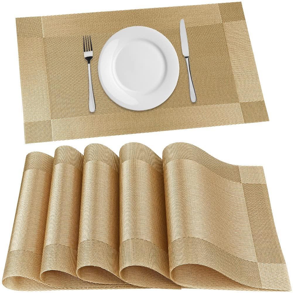 Placemats Set of 6 Dining Table Place Mats | Placemats Table Mat PVC Material | Dining Tablemates Washable Anti-Skid | Size 45 x 30cm