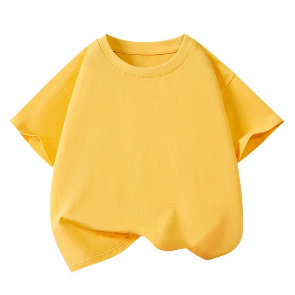 Girls Boys Short Sleeve T Shirts Kids  Summer Oversized Tops Children Teens Solid Casual Crewneck Basic Tees 3-14Y