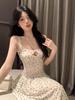 Women’s French White Polka Dot Strappy Dress - 2026 Summer/Spring Seaside Vacation Longwear