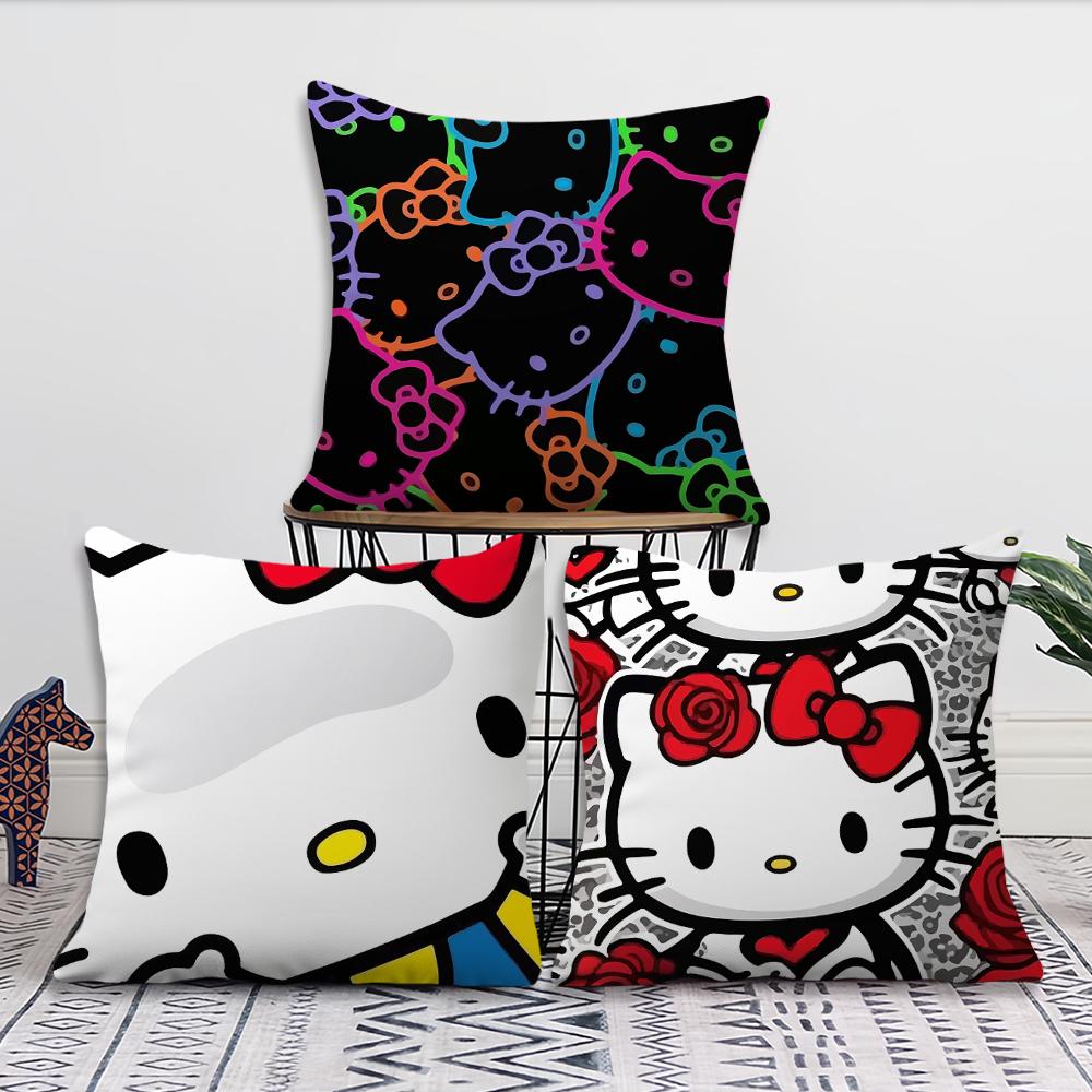 Kawaii H-Hello K-Kitty Cushion Cover For Pillow Printing Sofa Decoration Home Car Room Coffee Shop Office Nordic Simplicity
