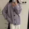 Nowy Sweter Rozpinany w Stylu Retro na Jesień i Zimę w Stylu Koreańskim, Luźny i Wyszczuplający z Podwiniętymi Rękawami, Miękki i Miękki Płaszcz Swetrowy dla Kobiet