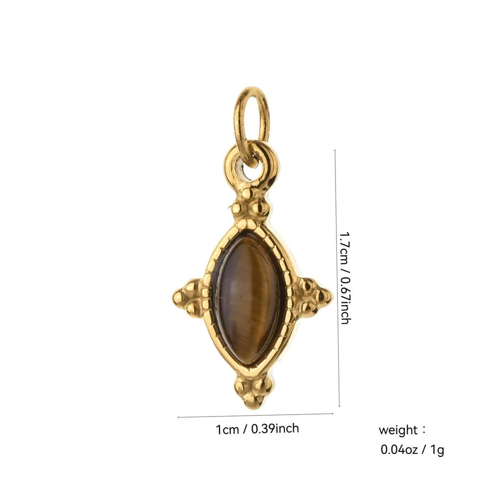 Stainless Steel Natural Stone Pendant Necklace