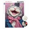 Frameless 3D Pearl Painting Kit Gentleman Cat Portrait DIY Bead Art Canvas Relaxing Activity for Bedroom Wall Decor Craft Home Hobby Gift