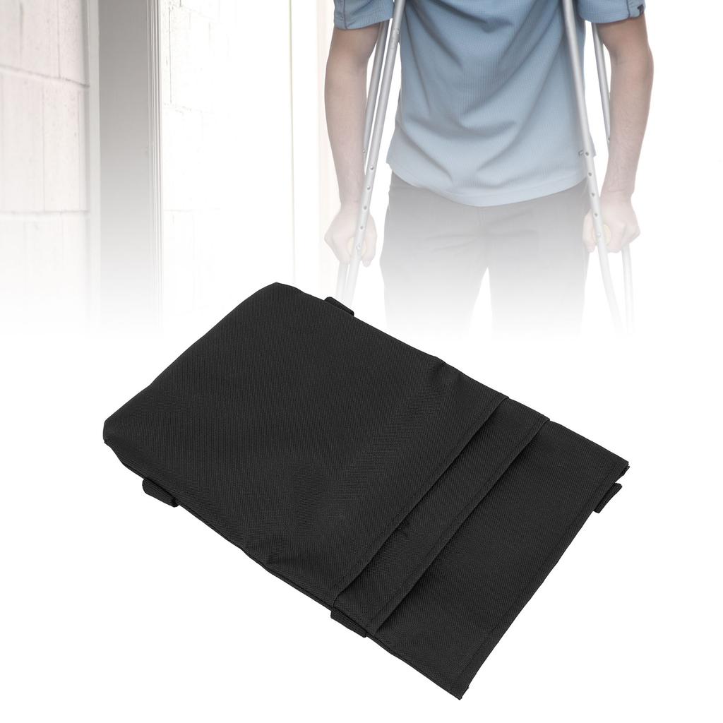 Kryckväska Oxford Tyg Rem Fästning Multifunktionell Bärbar Kryckficka 7.87x11.81in Svart