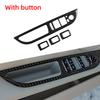 4PCS Carbon Fiber Car Window Lifter Switch Control Panel Frame Decorative Stickers For BMW E60 5 Series 2005-10 Cars Accessories