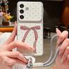 Colorful Bowknots Pattern Leather Lanyard Case For Samsung S26 S25 Ultra S24 S23 S22 Plus S21 FE A16 A17 A26 A36 A37 A54 A55 A56 A57 5G Cover