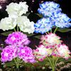 Solar Powered Hydrangea LED Light, Realistic Artificial Solar Garden Light, Semi-Flush Lawn Lamp for Outdoor Courtyard, Pathway