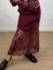 Women Satin Lace Long Skirt Elegant High Street Patchwork Sexy Loose Maxi Skirts Party Fashion Party Vestidos For Women