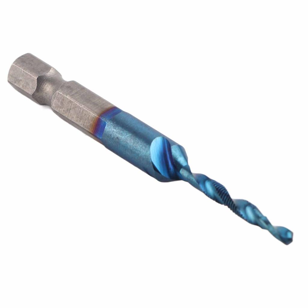 High Speed Steel Plated Blue 6.35mm Hex Shank Tap Drill Bit HSS Compound Tap (M3)