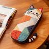Japanese Style Cat Pencil Case Patchwork Stationery Storage Bag Portable Cartoon Pen Bag  Friend