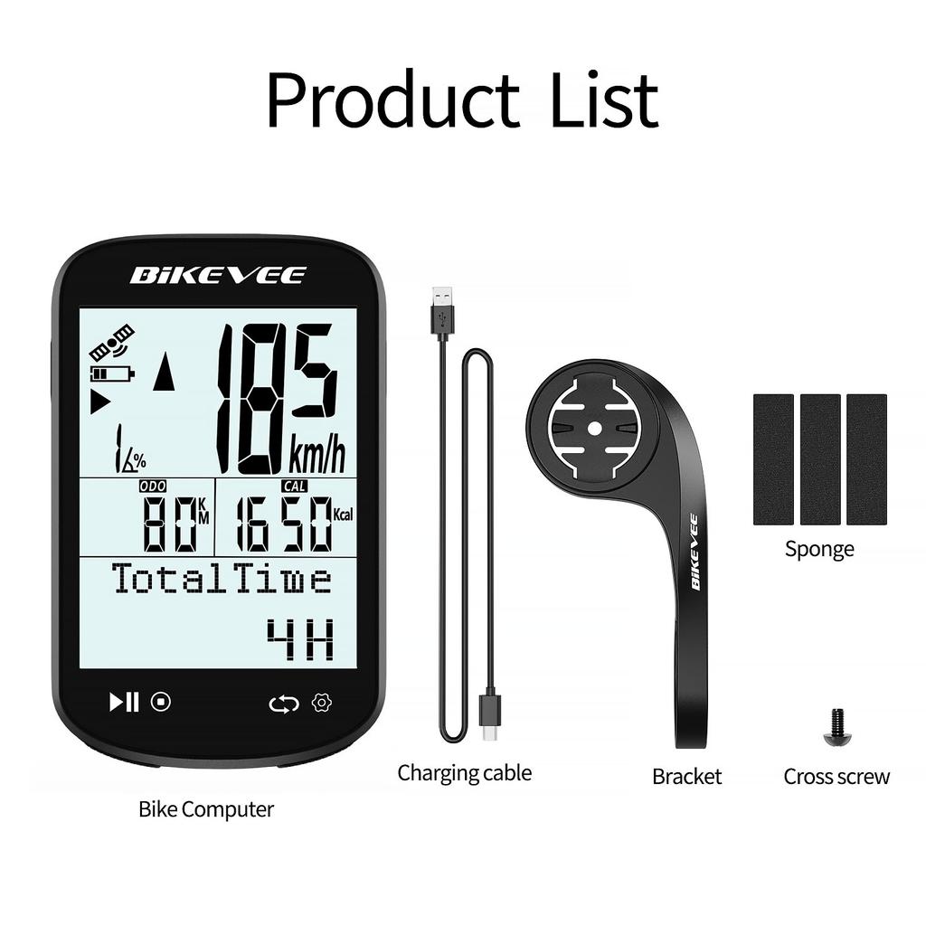 Neuester 2,6" 5,4 Bluetooth ANT+ Kabelloser GPS Fahrradcomputer Smartes Cycling Kilometerzähler Tacho Tracker mit Trittfrequenz-Geschwindigkeitssensor