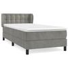 3127697 vidaXL Lit à sommier tapissier et matelas Gris clair 80x200 cm Velours