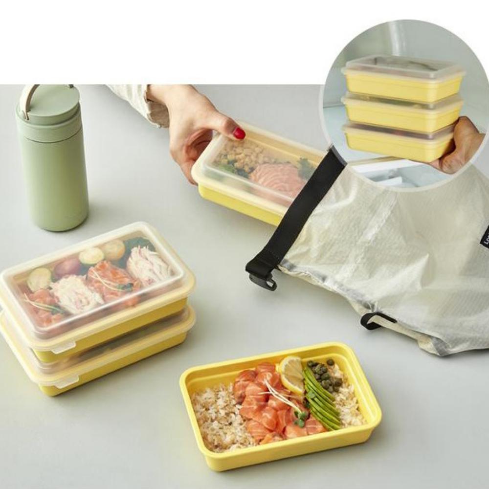 LocknLock Meal Prep Single-Layer Lunch Box Yellow 3-Pack