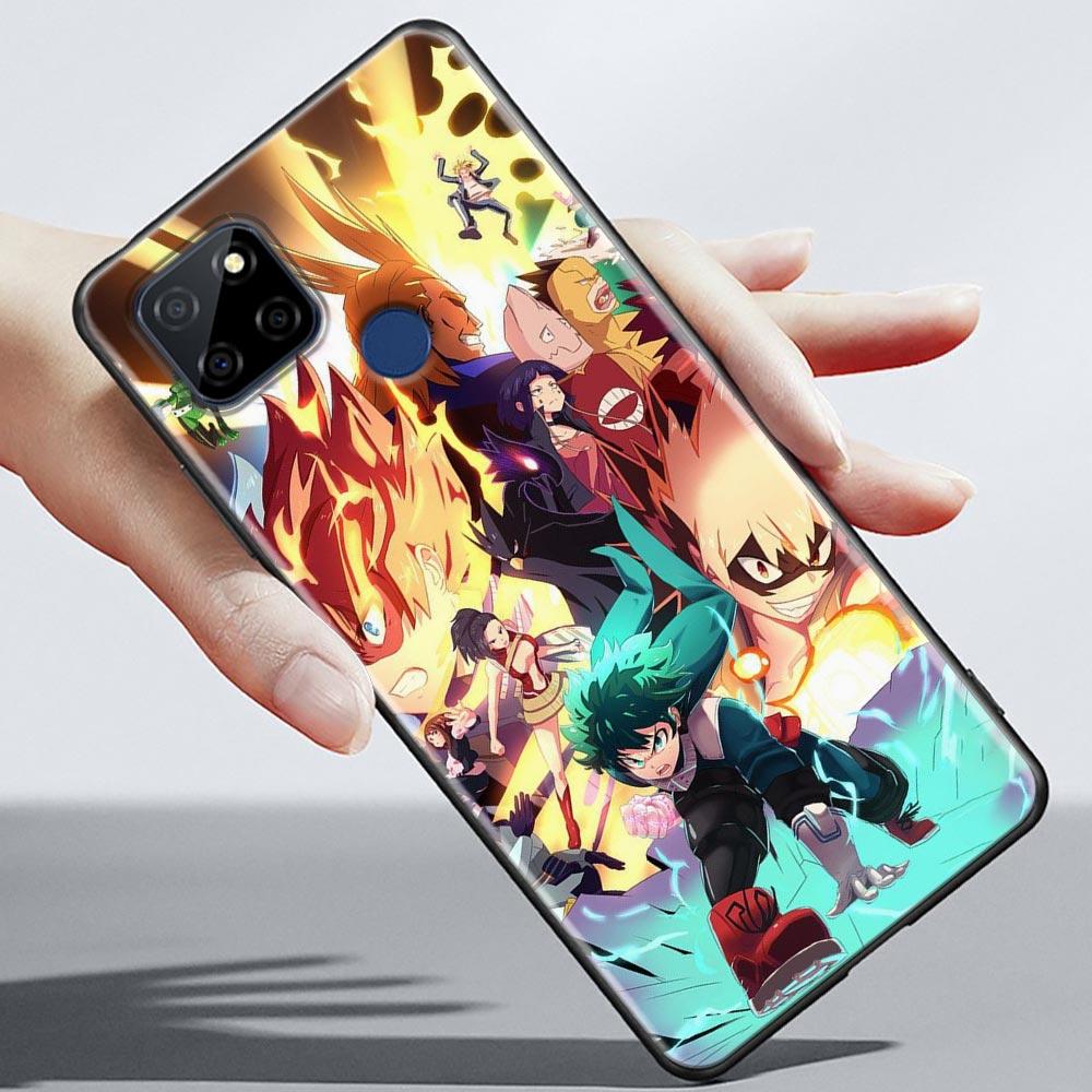 Husa de telefon My Hero Academia Anime pentru OPPO Realme 5 6 7 7i 8 8i 9 9i V25 F9 F17 F19 5G 4G Pro Narzo Speed, funda neagră moale