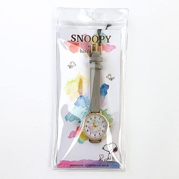 Dámský analogový kožený opasek s akvarelovou ilustrací Snoopy PNT033-1 [Fieldwork]