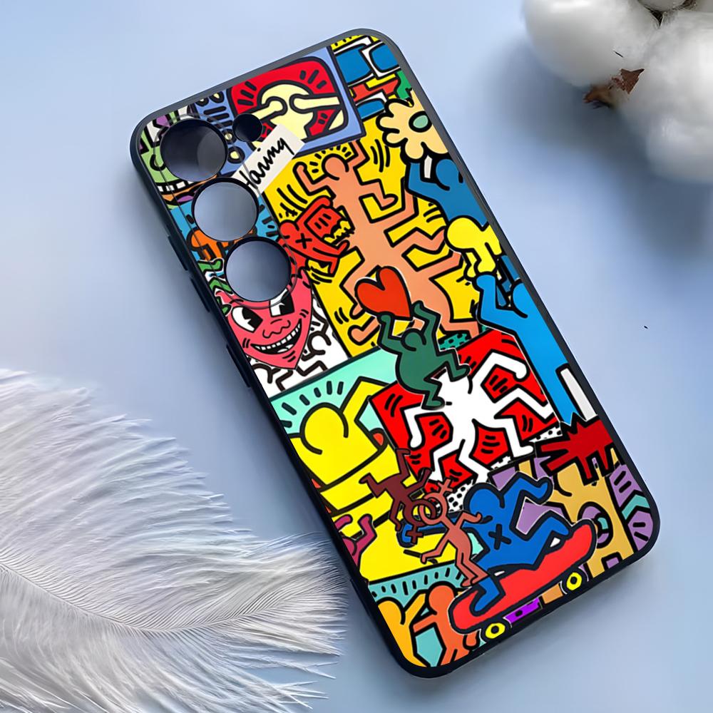 Artist K-H-haring Phone Case For Samsung S25 Ultra S24 S23 S 22 S21 S20 Plus S23 S24 Fe Galaxy A54 A53 A34 A25 A16 A14 A13Cover