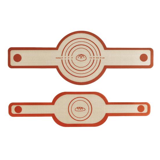 2 Pcs Silicone Bread Mat Circular Oval Non-Stick Baking Mat Set for Oven Reusable Easy to Clean