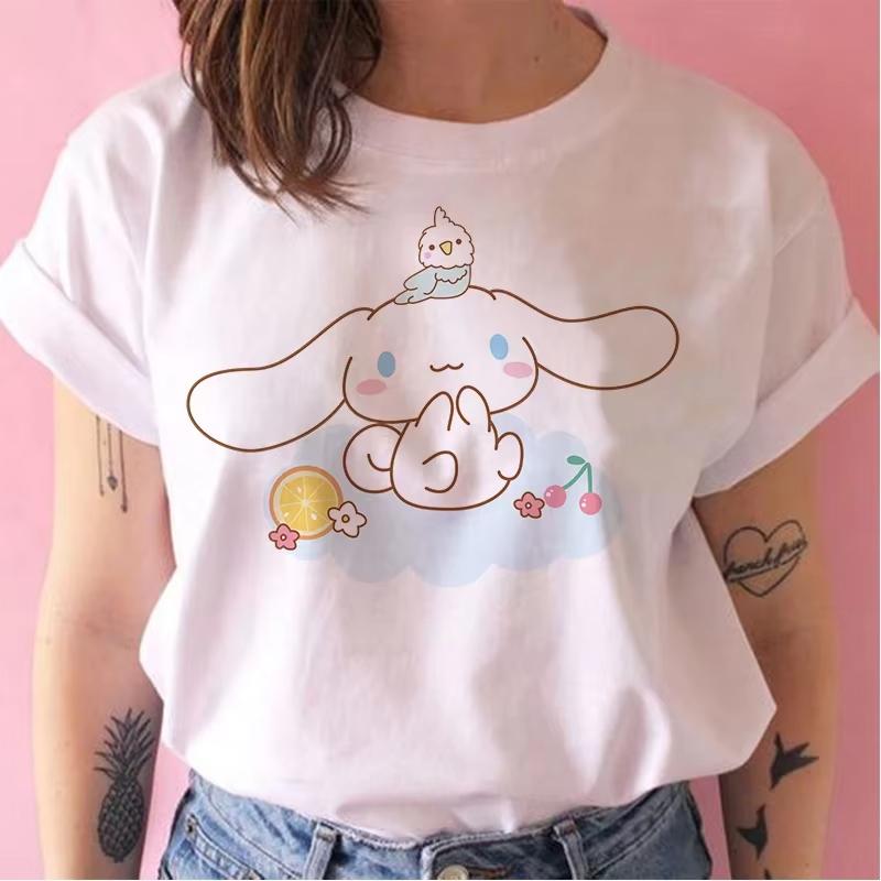 

Cinnamoroll Womens TShirt Cute Cartoon Print Short Sleeve Top Shirts for Women Cotton Soft Breathable and Skinfriendly S