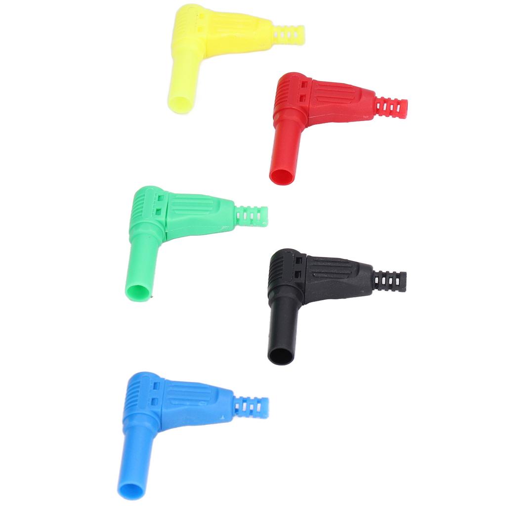 10Pcs Banana Plug Safety Sealed Protection Shrouded 90 Degree DIY Self Assembly Solder Type 4mm