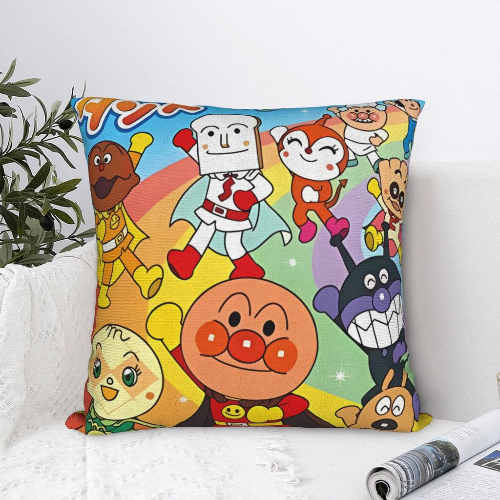 Anime Anpanman Pillow Case Comfy Pillow Cover Vintage Cushion Cover For Sofa Home Decor
