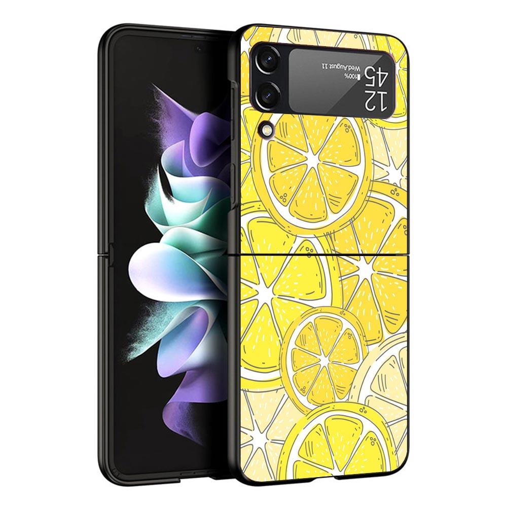 

Summer Fruits Lemon Case For Samsung Galaxy Z Flip 7 6 5 4 3 z Flip7 Flip6 Flip5 Flip4 5G Phone Cover Flip3 Folding Coque Samsung Z Flip 7