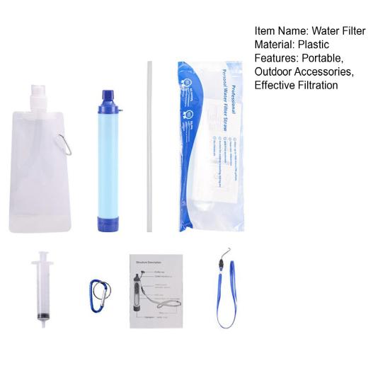 Personal Water Filter Straw Portable Water Purifier Outdoor Camping Hiking Backpacking Emergency Survival Filtration System