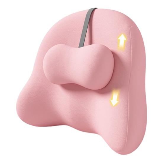 

Подушка для поддержки спины с регулируемым слайдером, подушка для поясничной поддержки из пены с памятью, подушка для облегчения боли в спине для автомобильного сиденья, офисного кресла розовый