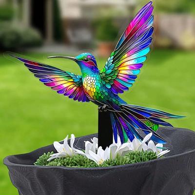 Beautiful Hummingbird Garden Decorative Stake - Standing On a Lamp, Outdoor Decoration, Suitable for Courtyards and Lawns