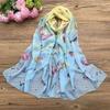 Spring and Summer Women's Chiffon Printed Scarf Sun Protection Thin Silk Scarf Shawl Beach Butterfly Scarf