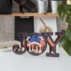 Wooden JOY Nativity Scene Decoration - Festive Holiday Decor with Manger, Mary, Joseph, Star of Bethlehem, Ideal Gift for Home, Office, Parties