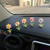 Small Car Dashboard Figurine Spring Wobbly Flower Ornament, Shaking Head Sunflower Interior Decor, Cute Decorations for Rearview Mirror And