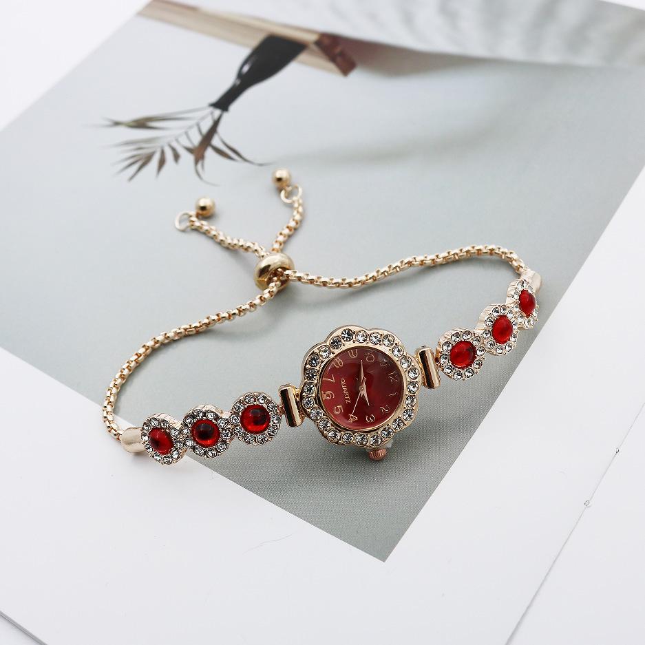 TikTok Colorful Rhinestone Ladies Bracelet Quartz Watch