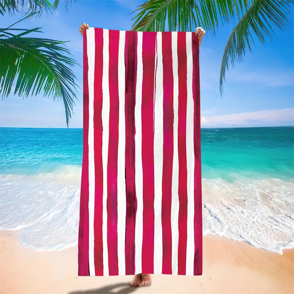 European And American Towel Cloth Printed Striped Beach Towel Adult Swimming Bath Towel Microfiber Beach Towel