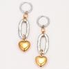 GEMCHIC Women's Two-Tone Heart Drop Earrings, Stainless Steel Gold Plated Geometric Dangle Jewelry