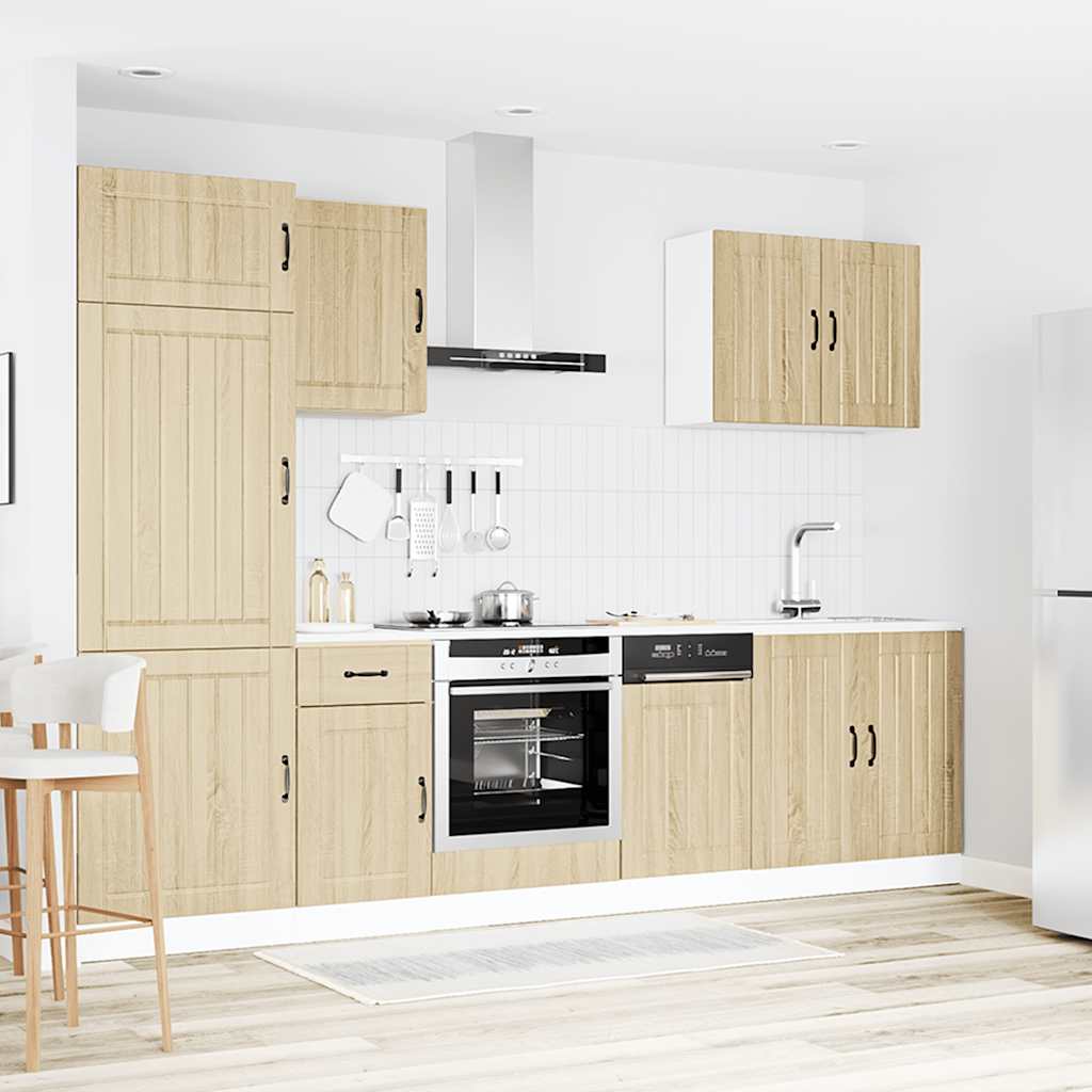 Kitchen Cabinet Set, Kalmar, 7-Piece, Sonoma Oak