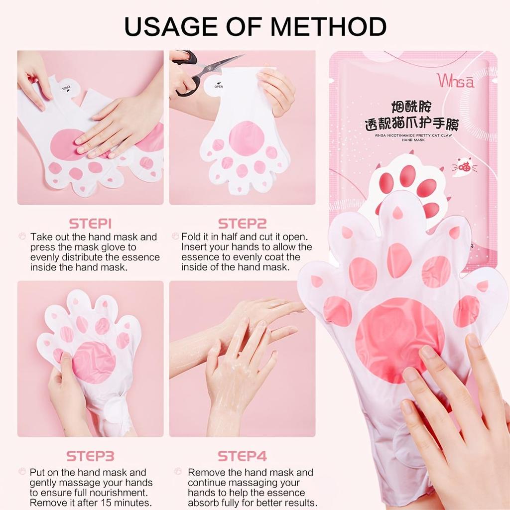 Transparente Katzenkrallen-Handmaske mit Niacinamid, 10 Paar