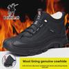 Men's 2023 Winter Non-Slip Northeast Snow Boots - Genuine Leather & Wool, Plus Velvet, Warm & Thick Cotton Shoes