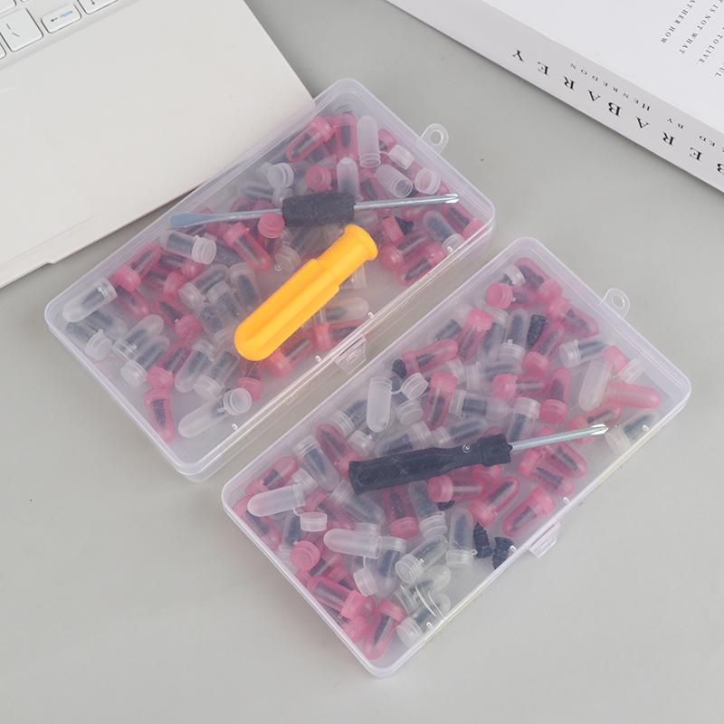 60Pcs Car Vacuum Tire Repair Rubber Nail Screw Set with Tool Box, DIY Flat Tire Repair Stud Patch Kit with Screwdriver